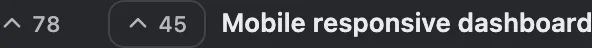 A vote button and a badge embedded side by side in an ordinary web page, each showing a feature's vote count