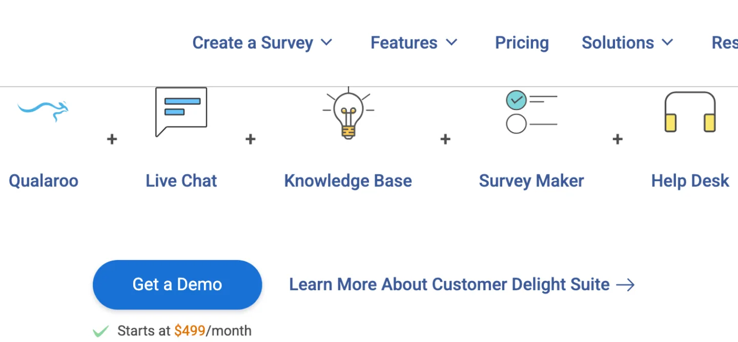The Qualaroo pricing page read 2026-10-04 with yearly billing selected, Essentials at nineteen dollars ninety nine a month and Business at forty nine ninety nine, each beside a crossed out higher price